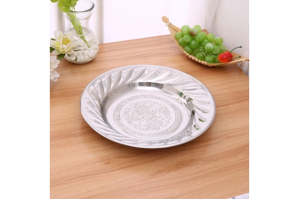 Flower design stainless steel tray